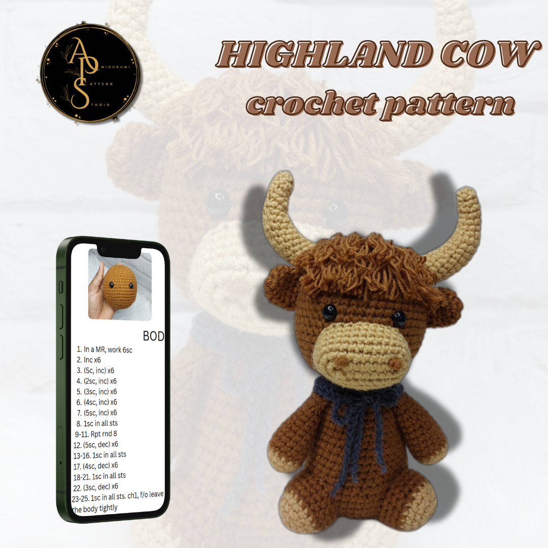 HIGHLAND COW crochet pattern